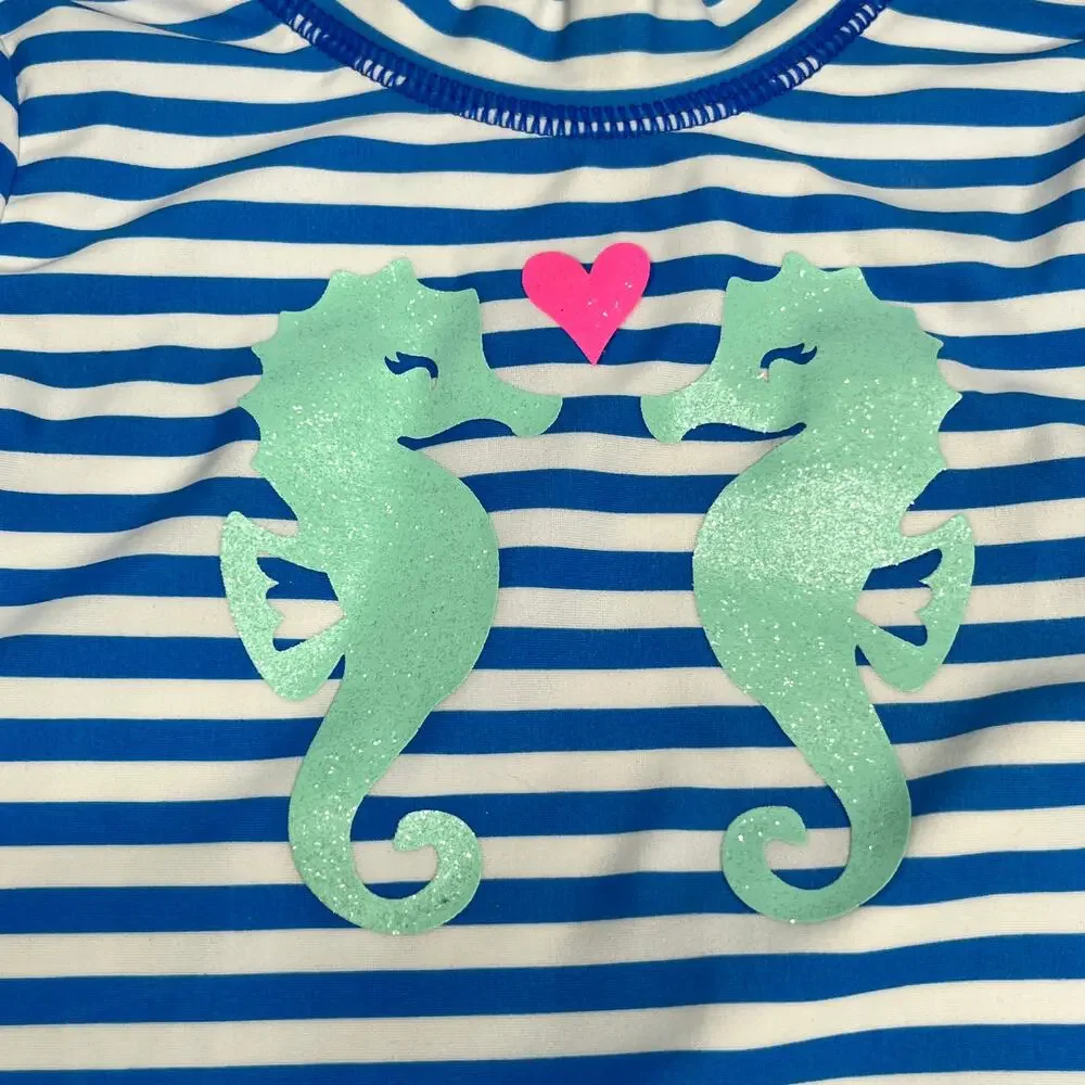 Carter's Swimsuit Two Piece Boyshorts Striped Seahorse New 24M